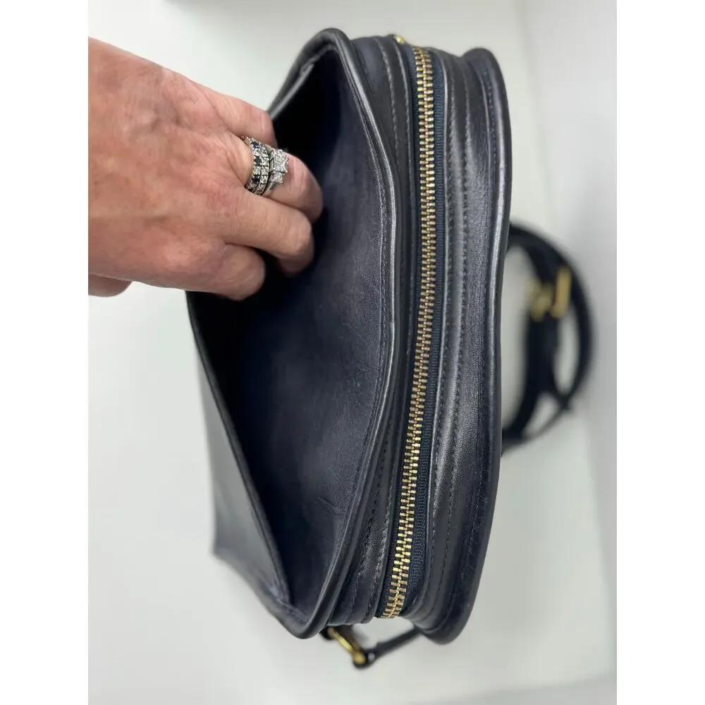 Vintage Coach Metropolis zip crossbody Shoulder Bag | Black Leather 9087